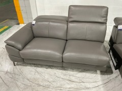 Alexis 2.5 Seater Leather Lounge with Chaise - 7