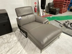 Alexis 2.5 Seater Leather Lounge with Chaise - 9