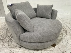 Snuggle Fabric Swivel Chair - 7