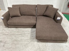 Zara Petite Fabric Modular Lounge with Chaise - 2