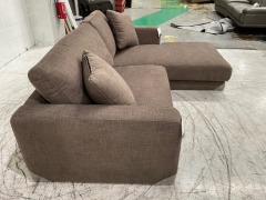 Zara Petite Fabric Modular Lounge with Chaise - 6