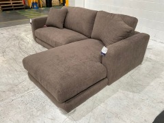 Zara Petite Fabric Modular Lounge with Chaise - 7