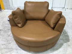 Snuggle Leather Swivel Chair - 2