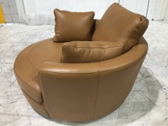Snuggle Leather Swivel Chair - 3