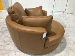 Snuggle Leather Swivel Chair - 5