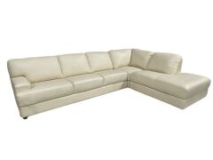 Melbourne 3 Seater Leather Corner Lounge with Chaise