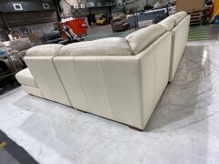 Melbourne 3 Seater Leather Corner Lounge with Chaise - 4