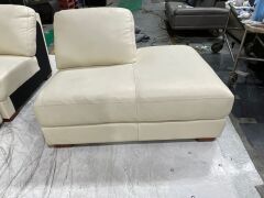 Melbourne 3 Seater Leather Corner Lounge with Chaise - 6