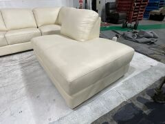 Melbourne 3 Seater Leather Corner Lounge with Chaise - 7