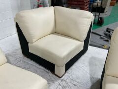 Melbourne 3 Seater Leather Corner Lounge with Chaise - 9