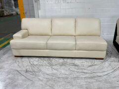 Melbourne 3 Seater Leather Corner Lounge with Chaise - 11