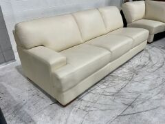 Melbourne 3 Seater Leather Corner Lounge with Chaise - 12