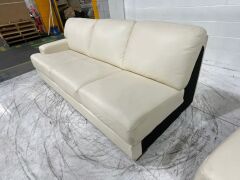 Melbourne 3 Seater Leather Corner Lounge with Chaise - 14