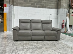 3 Seater Leather Manual Recliner Sofa - 2