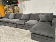 Newport Fabric Modular Lounge with Chaise - 6