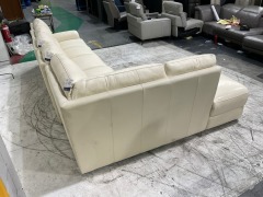 PARTIAL REFUND Carlton Leather Electric Recliner Corner Lounge - 4