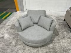 Snuggle Fabric Swivel Chair - 7