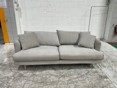 2.5 Seater Fabric Sofa with Oak Legs - 2