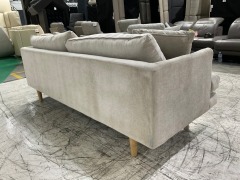 2.5 Seater Fabric Sofa with Oak Legs - 5