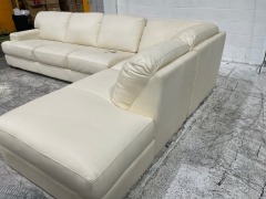 Melbourne 3 Seat Leather Corner Sofa with Terminal - 4