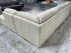 Melbourne 3 Seat Leather Corner Sofa with Terminal - 5