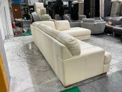 Melbourne 3 Seat Leather Corner Sofa with Terminal - 6