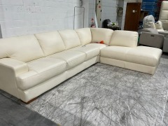 Melbourne 3 Seat Leather Corner Sofa with Terminal - 7