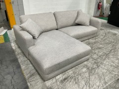 Zara Petite 2.5 Seater Fabric Lounge with Chaise - 2