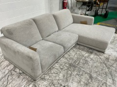 Alana 2 Seater Fabric Lounge with Chaise - 6