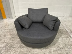 Snuggle Fabric Swivel Chair - 2