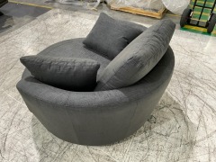 Snuggle Fabric Swivel Chair - 4