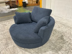 Snuggle Fabric Swivel Chair - 3