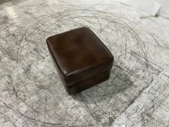 Cambridge Leather Ottoman - 3