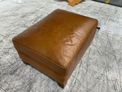 Monterey Leather Ottoman - 6