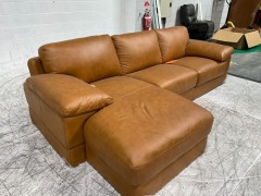 Park Avenue 2.5 Seater Leather Sofa with Chaise - 6