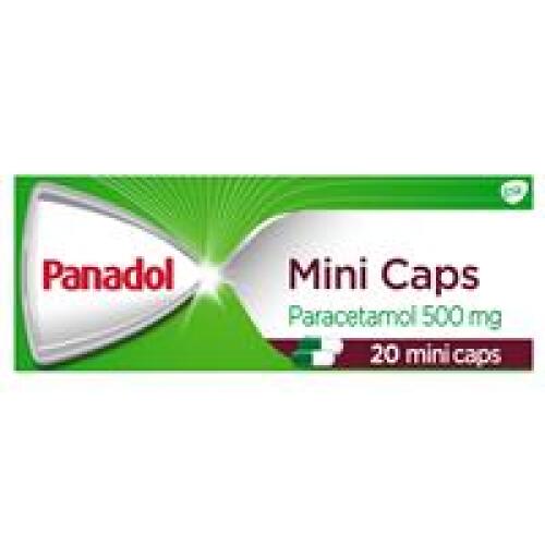 11 x Panadol Mini Caps for Pain Relief Paracetamol 500mg 20