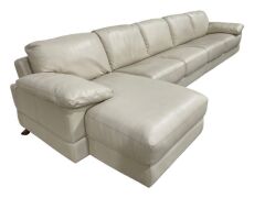Park Avenue 4 Seater Leather Lounge with Chaise