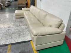 Park Avenue 4 Seater Leather Lounge with Chaise - 2