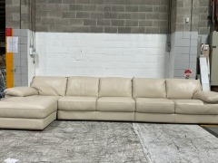 Park Avenue 4 Seater Leather Lounge with Chaise - 6