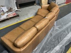 Zane 4 Seater Leather Sofa - 3