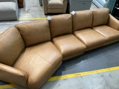 Zane 4 Seater Leather Sofa - 4