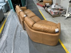 Zane 4 Seater Leather Sofa - 5