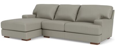 Melbourne Petite 2 Seater Leather Lounge with Chaise