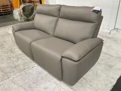 2 Seater Leather Electric Recliner Sofa - 4