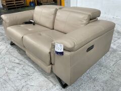 2 Seater Leather Electric Recliner Sofa - 7