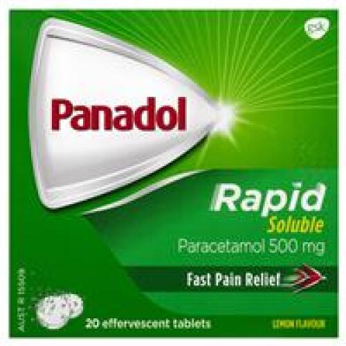 7 x Panadol Rapid Soluble Paracetamol Pain Relief Tablets 500mg 20