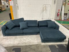 Zara Petite 3 Seater Fabric Lounge with Chaise - 2