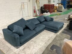 Zara Petite 3 Seater Fabric Lounge with Chaise - 3