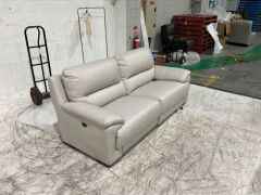 Rhodes 2 Seater Leather Electric Recliner Sofa - 3