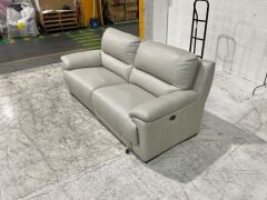 Rhodes 2 Seater Leather Electric Recliner Sofa - 7